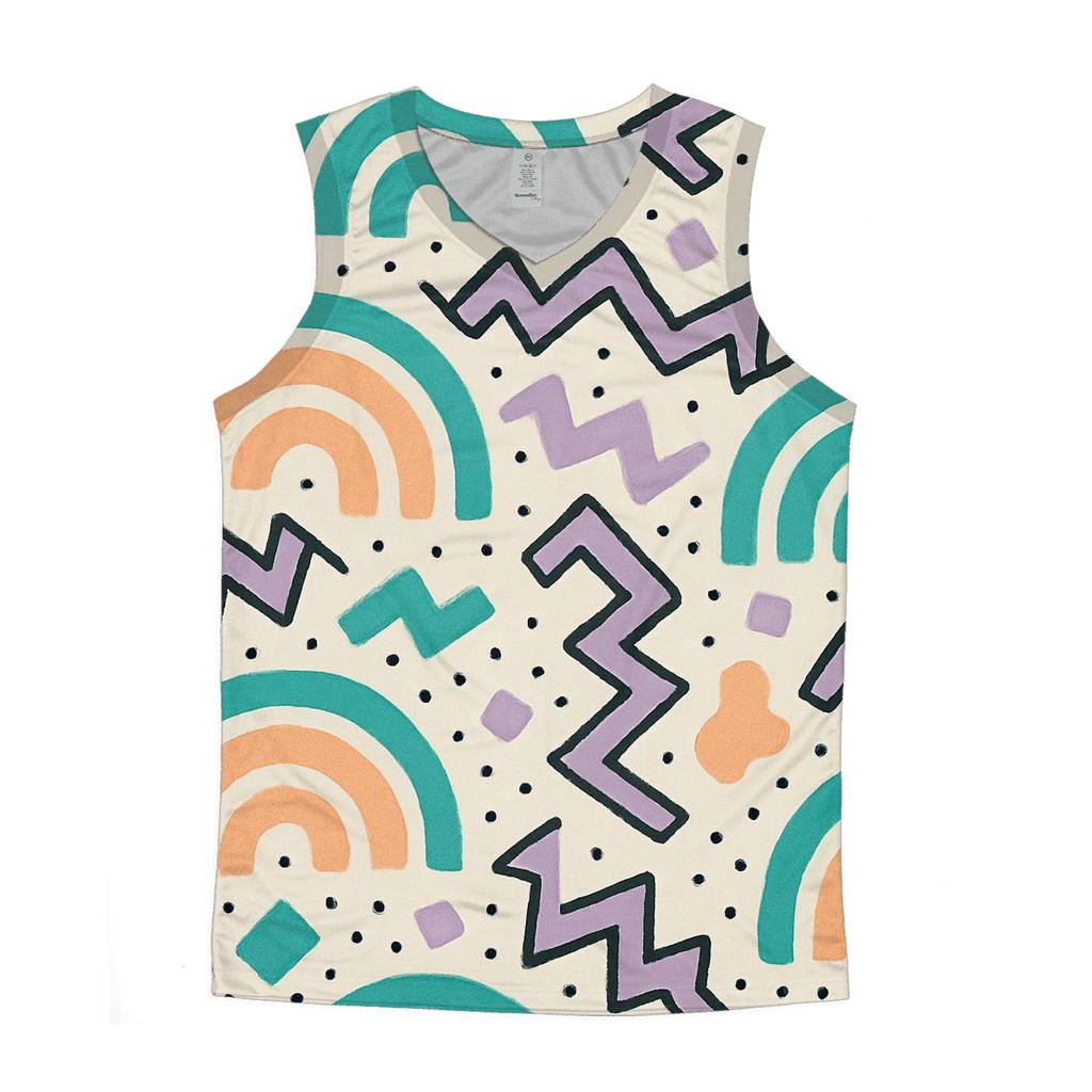 Pastel Memphis Radio Waves custom tank tops