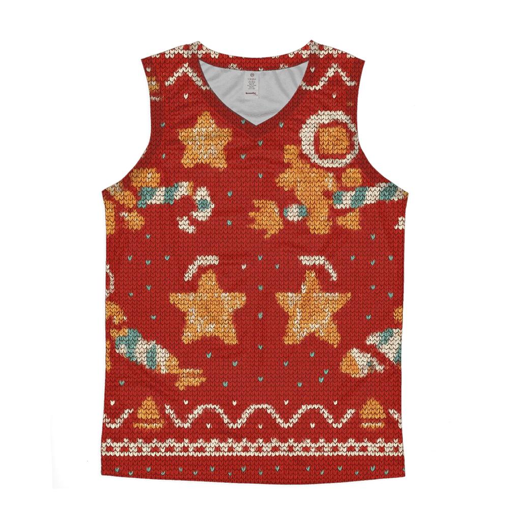 Galactic Gingerbread Rocket Sweater Tile Design designer workout tanks