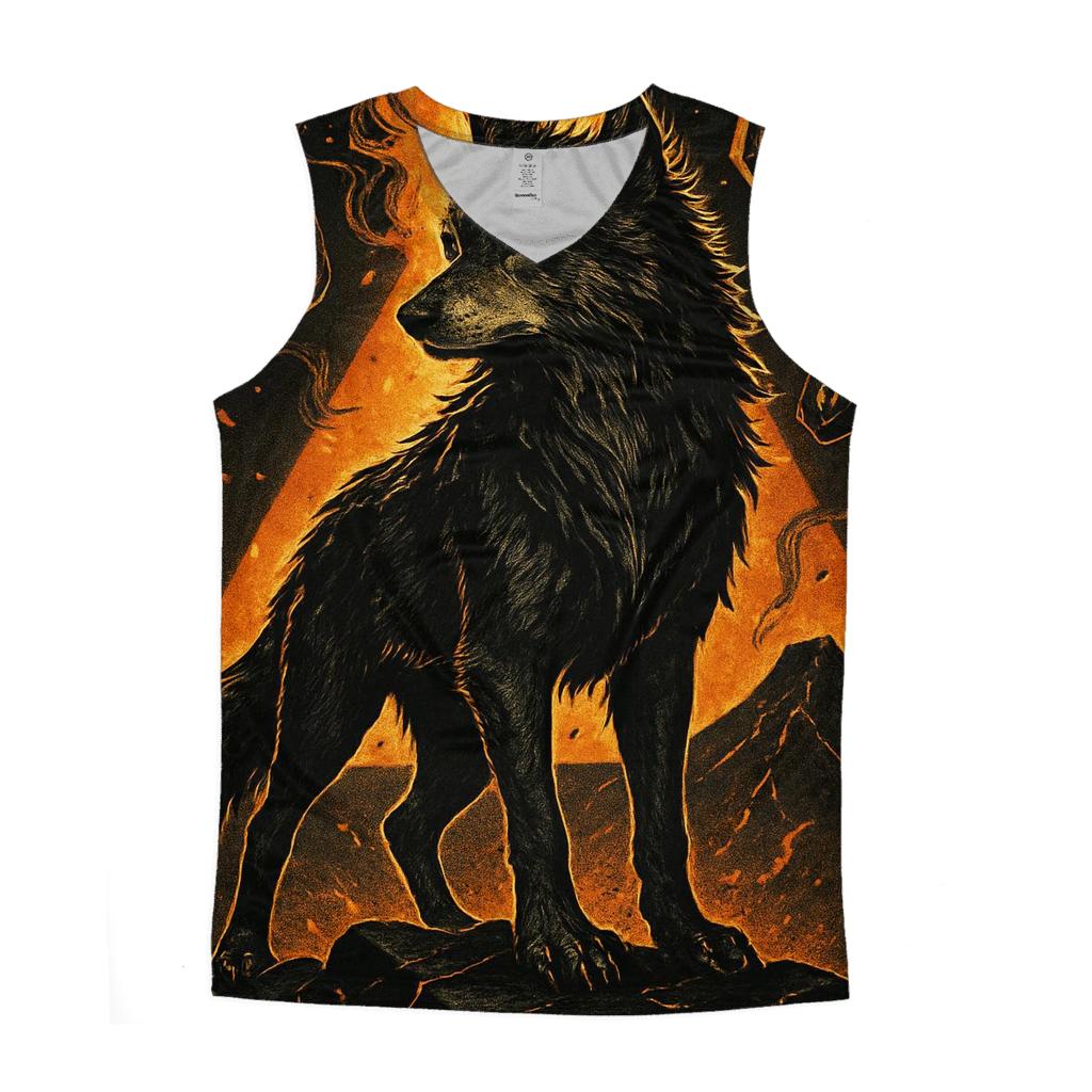 Cinder Crown Guardian Wolf casual summer tank tops