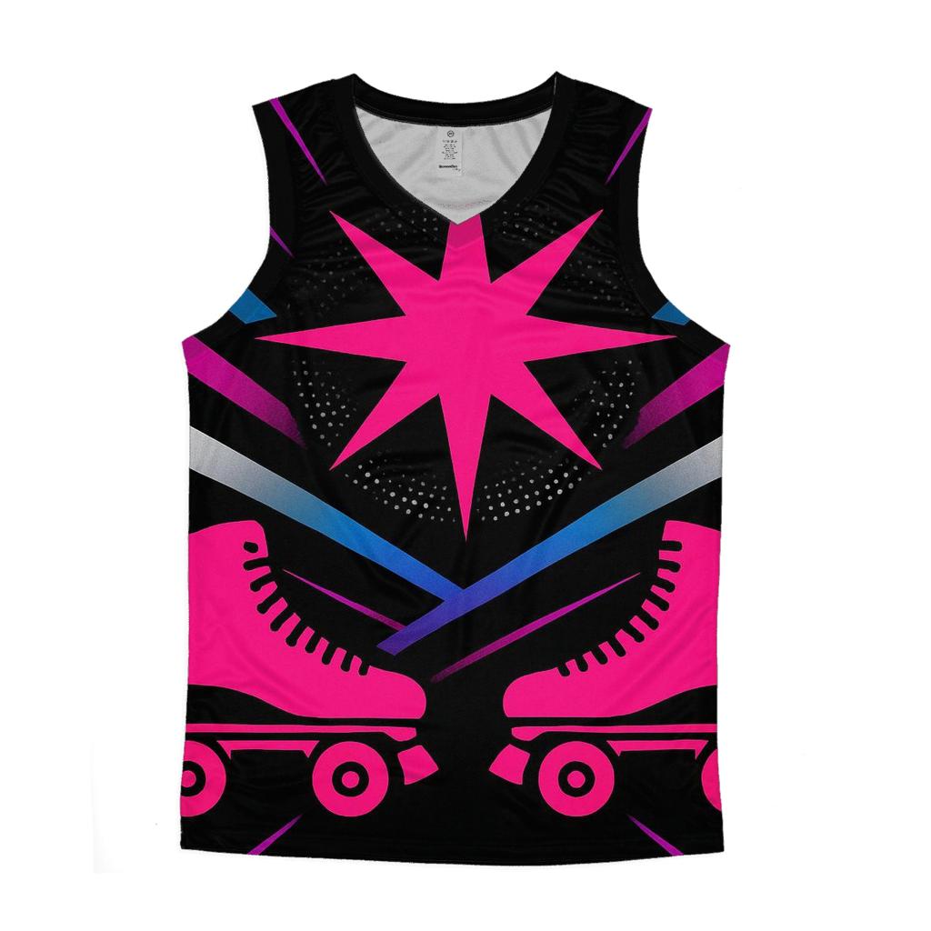 Chrome Roller Rink Starburst graphic print tank tops
