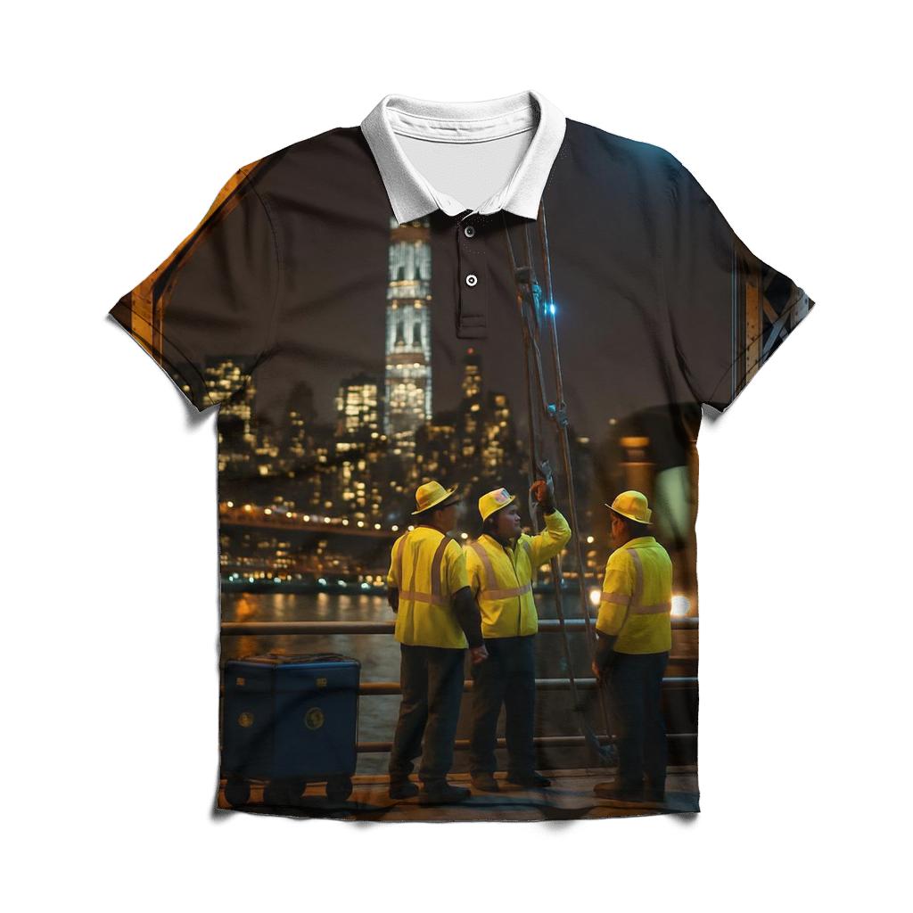 Midnight Maintenance On The Manhattan Bridge designer slim fit polos