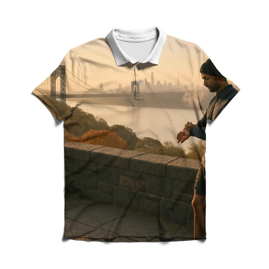 Autumn First Light From The Cloisters Overlook embroidered polo tops