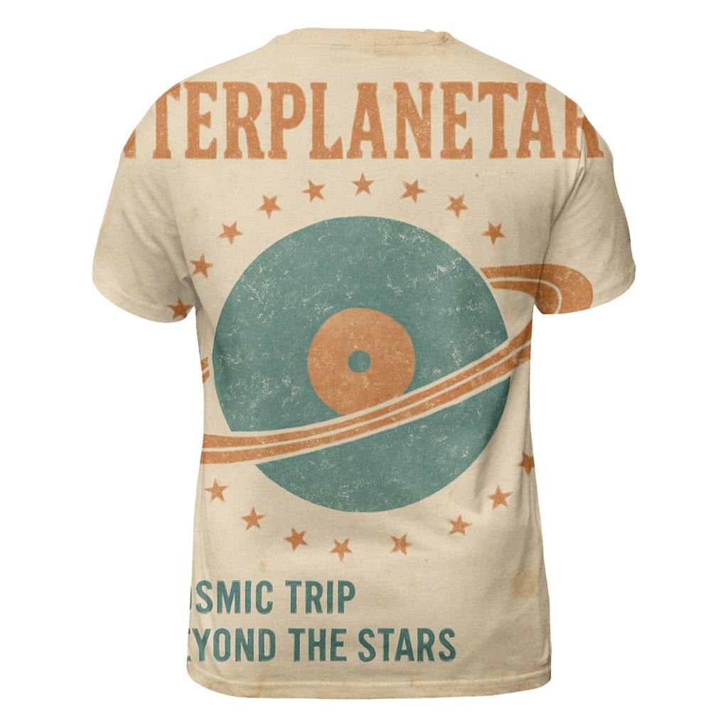 Worn Vinyl Planet Jukebox Label artistic all-over print tops