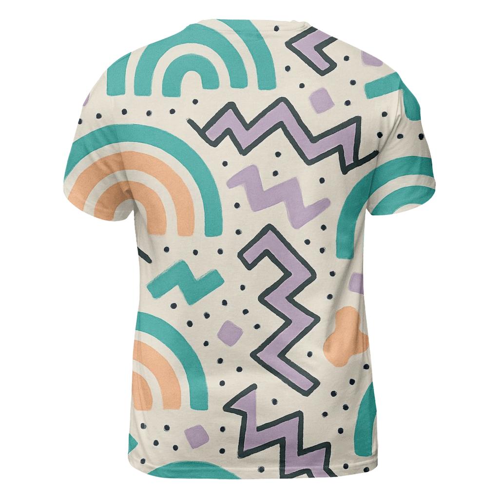 Pastel Memphis Radio Waves unique graphic print tees