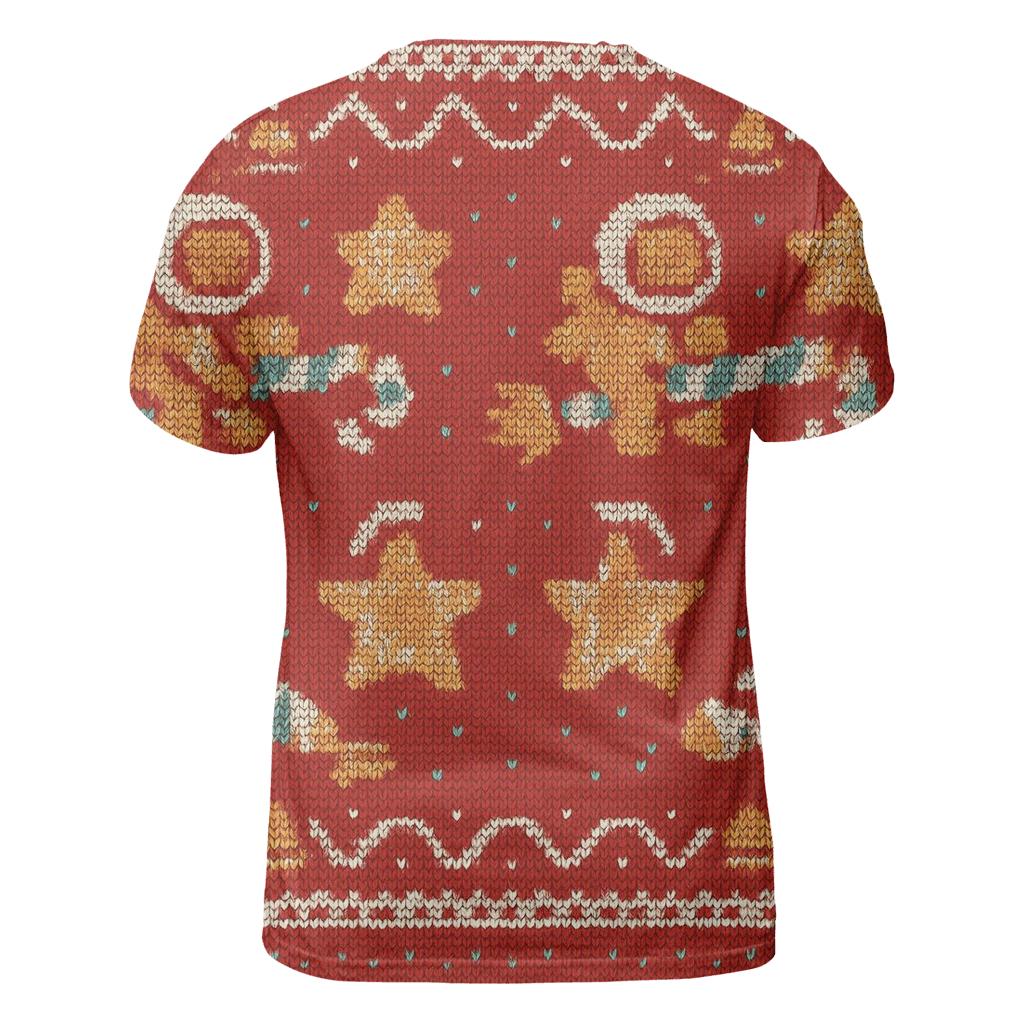 Galactic Gingerbread Rocket Sweater Tile Design artistic all-over print tops