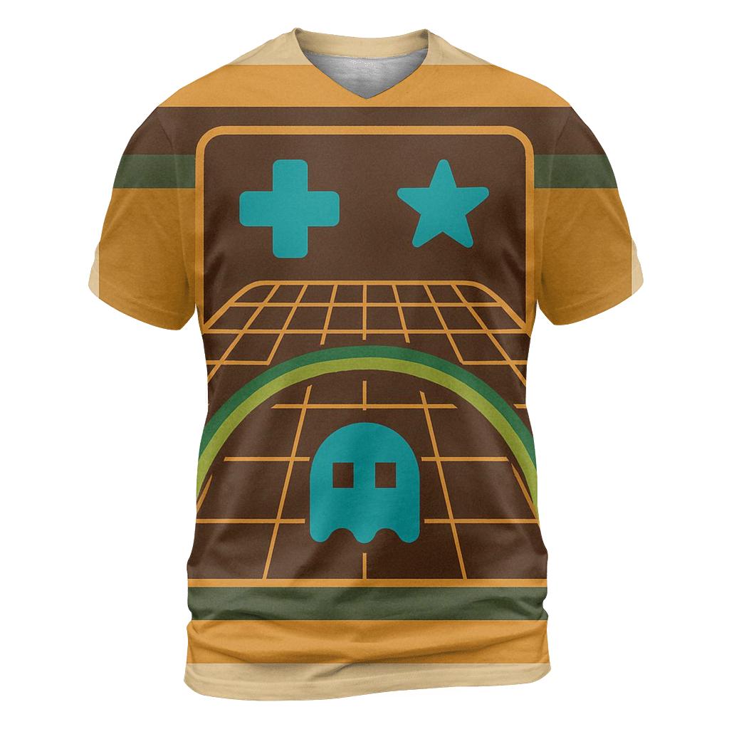 Analog Arcade Grid Glow statement graphic shirts