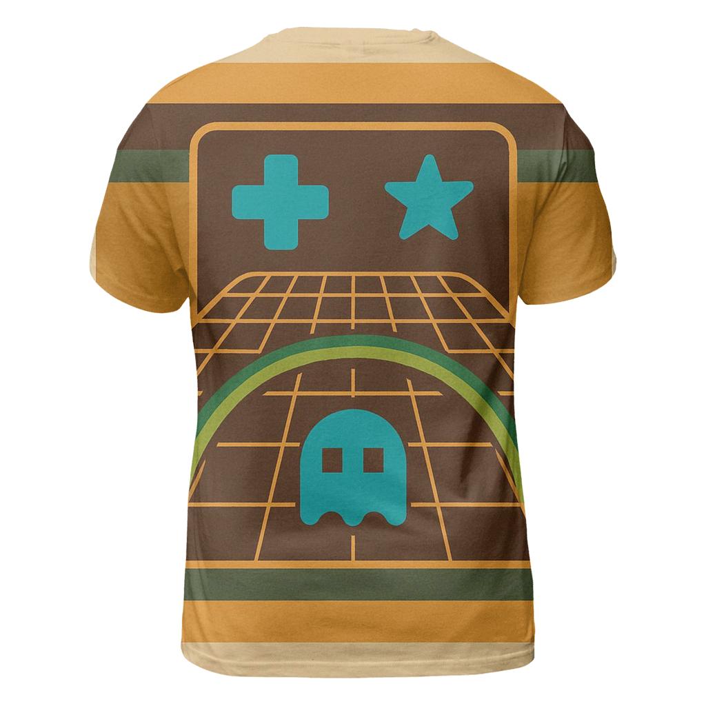 Analog Arcade Grid Glow statement graphic shirts