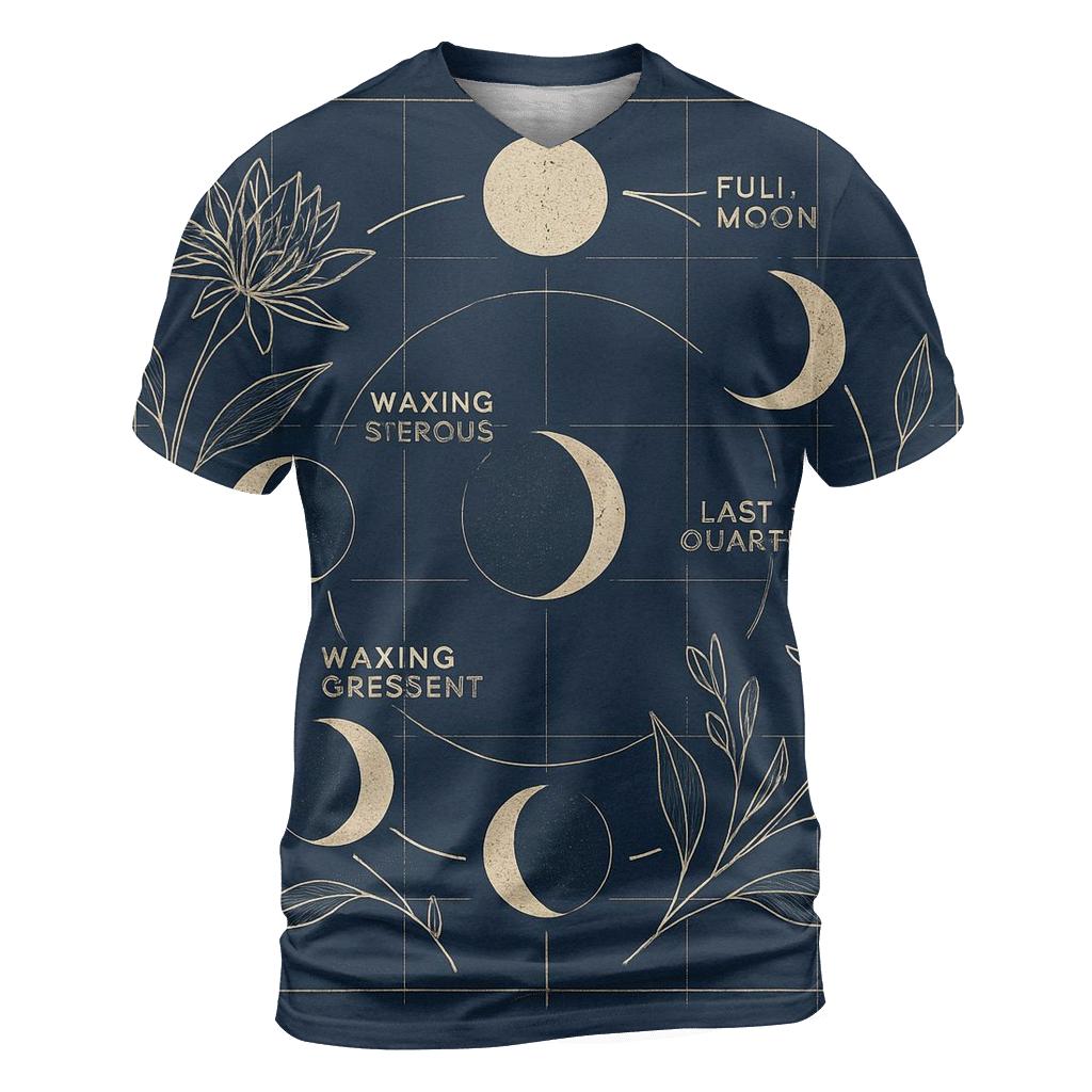 Lunar Botanica Blueprint creative print fashion shirts