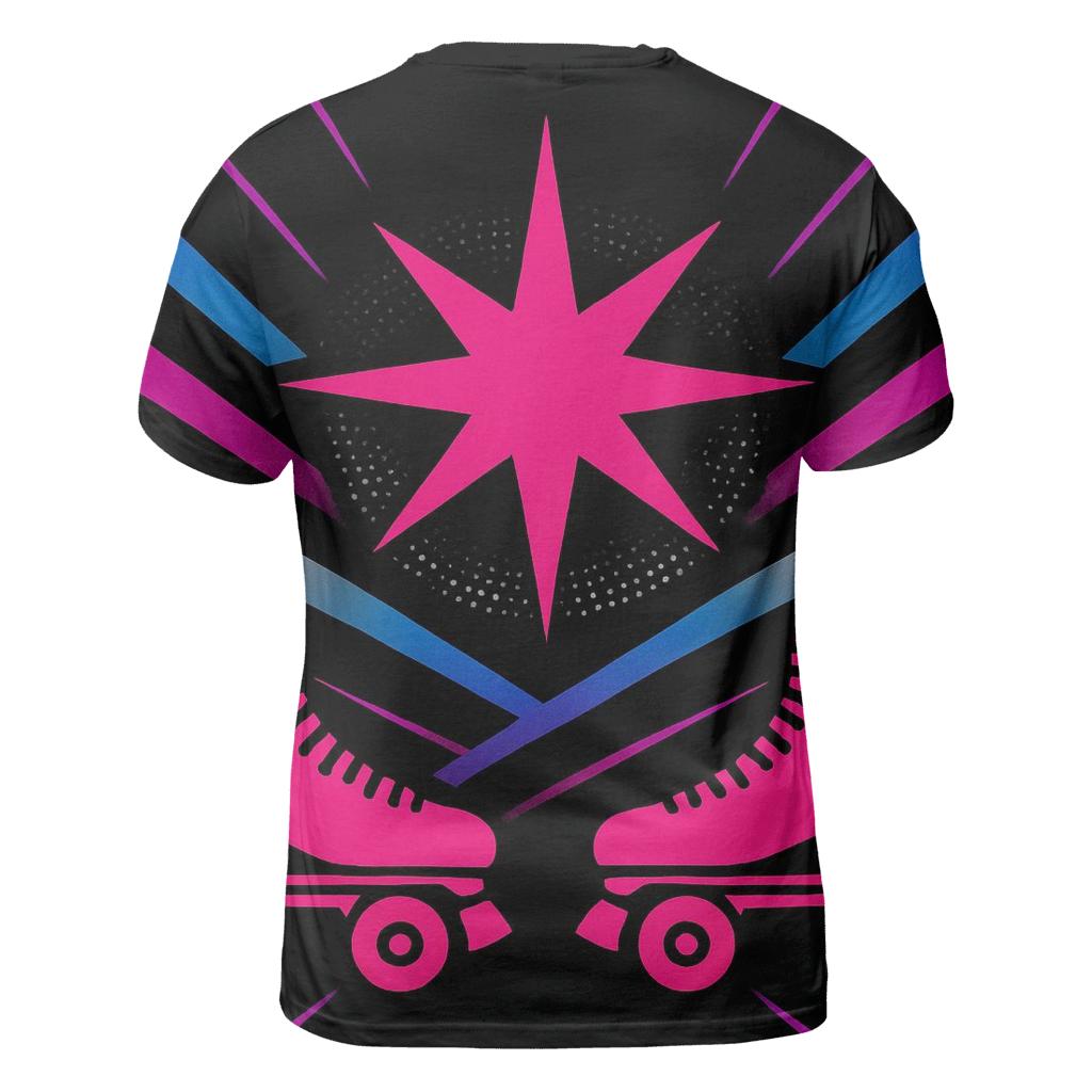 Chrome Roller Rink Starburst vibrant all-over design tees