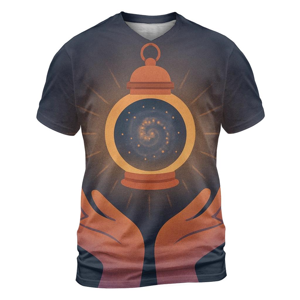 Starlit Hand Lantern statement graphic shirts