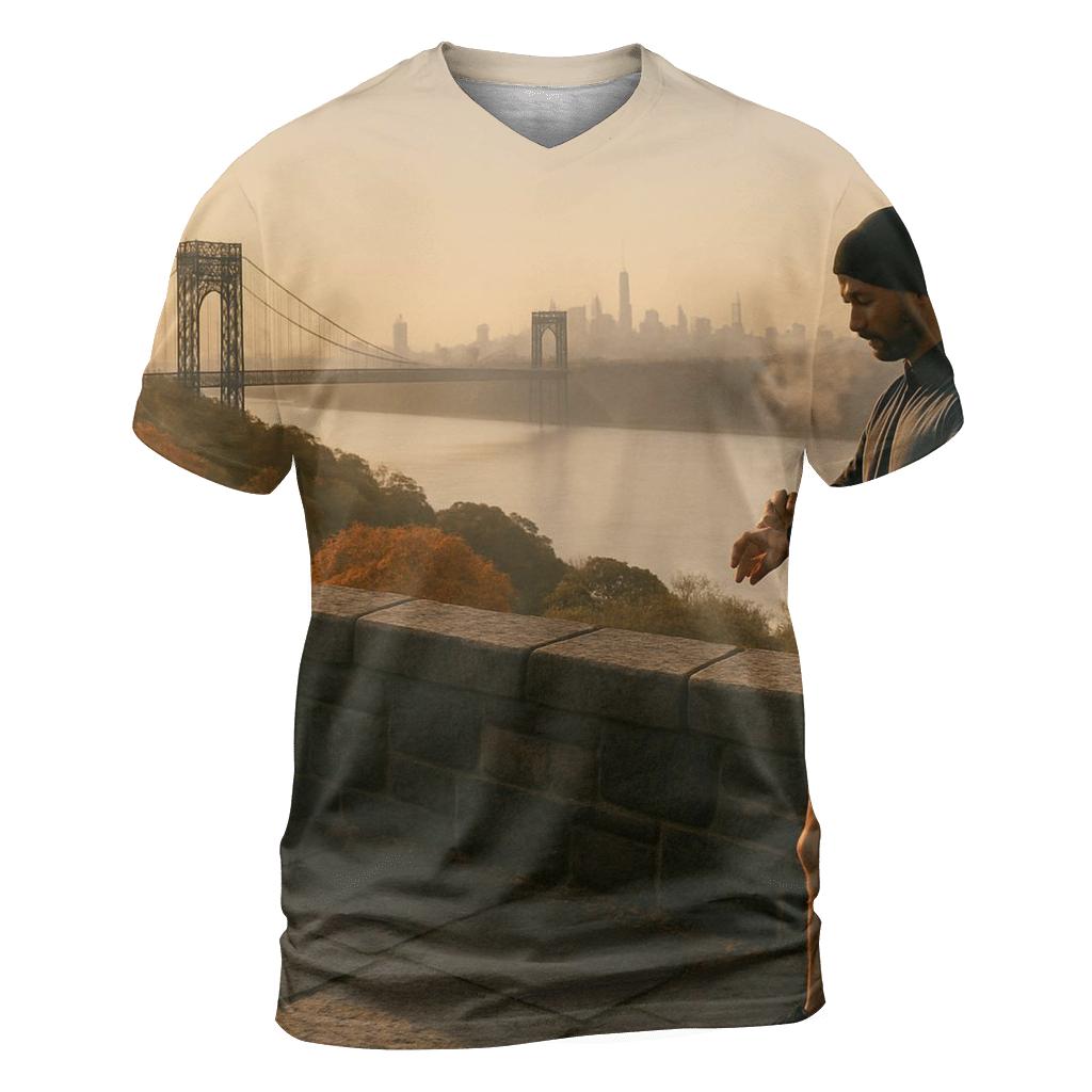 Autumn First Light From The Cloisters Overlook trendy printed shirt styles