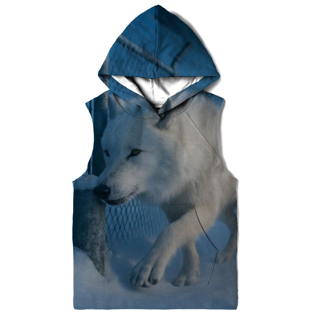 Arctic Wolf Along The Weather Station Fence Line hoodie trends