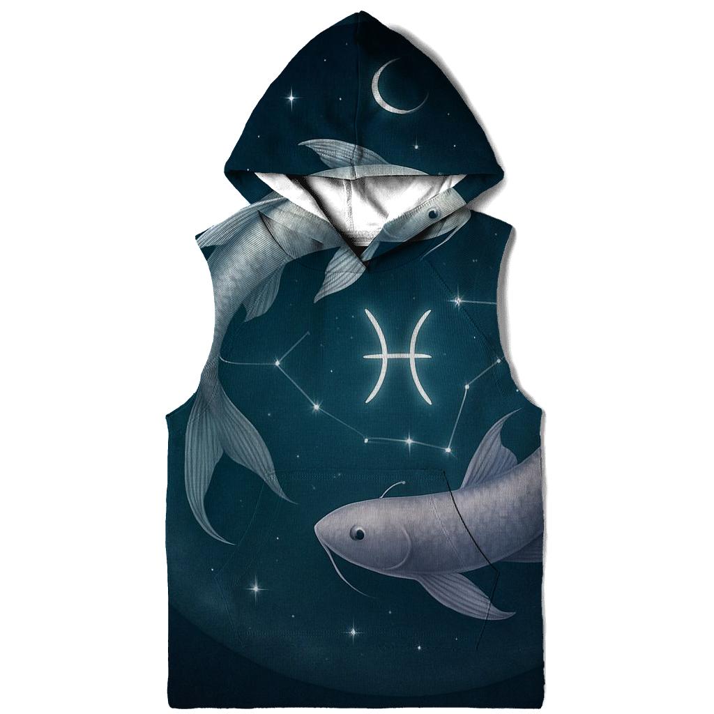 Pisces Moonlit Dual Fish Constellation Mirror graphic hoodies
