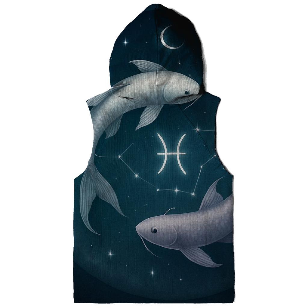 Pisces Moonlit Dual Fish Constellation Mirror graphic hoodies