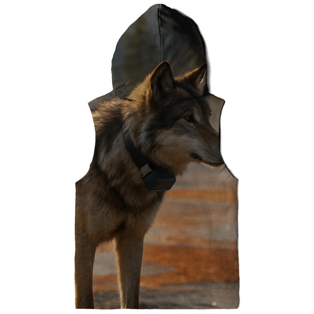 Radio Collared Wolf In Geothermal Steam Basin heavyweight hoodies