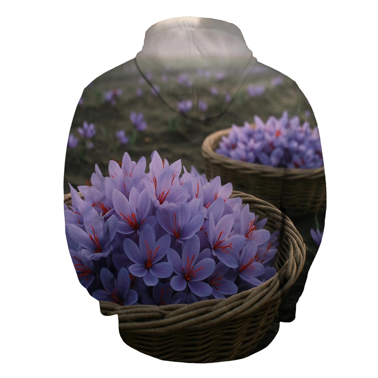 Saffron Crocus Harvest Trays In A Dawn Field zip-up hoodies