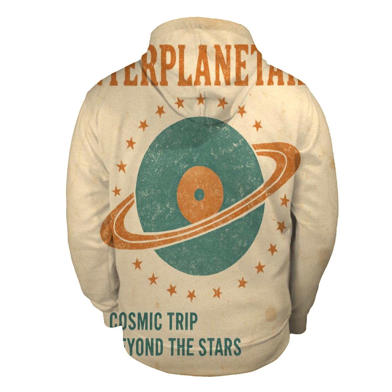 Worn Vinyl Planet Jukebox Label graphic hoodies