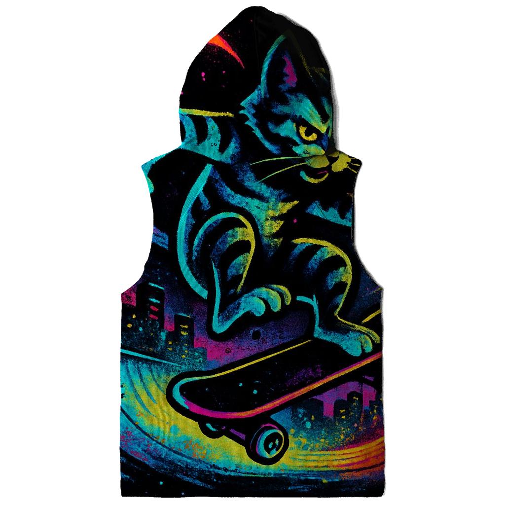 Prismatic Skatepark Gravity Cat embroidered hoodies