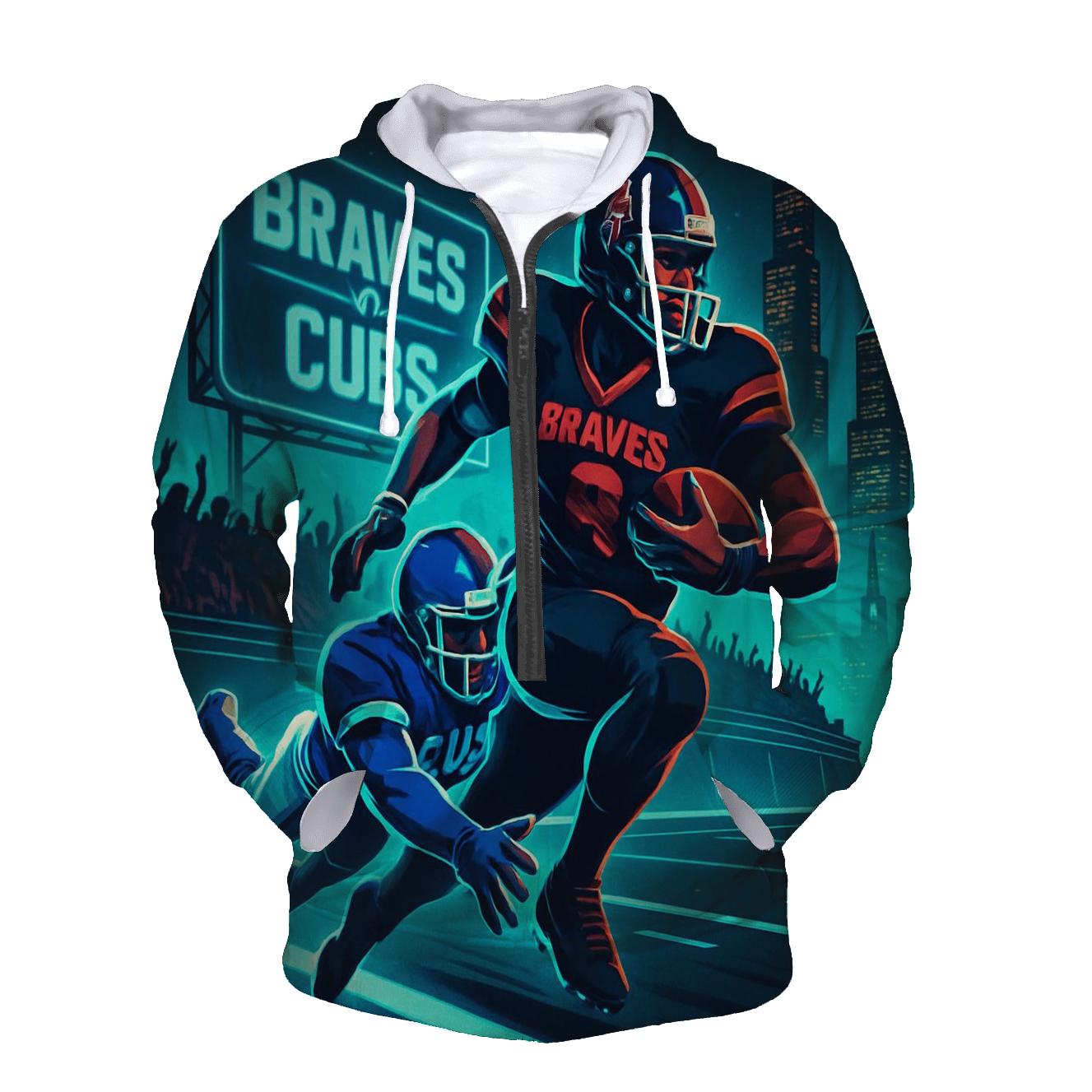 Neon Skyline Scrimmage Braves Versus Cubs custom hoodies