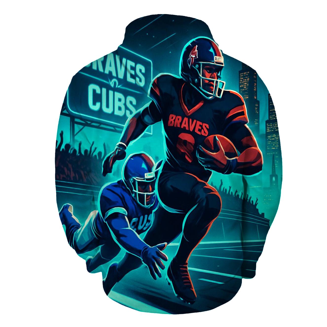 Neon Skyline Scrimmage Braves Versus Cubs custom hoodies