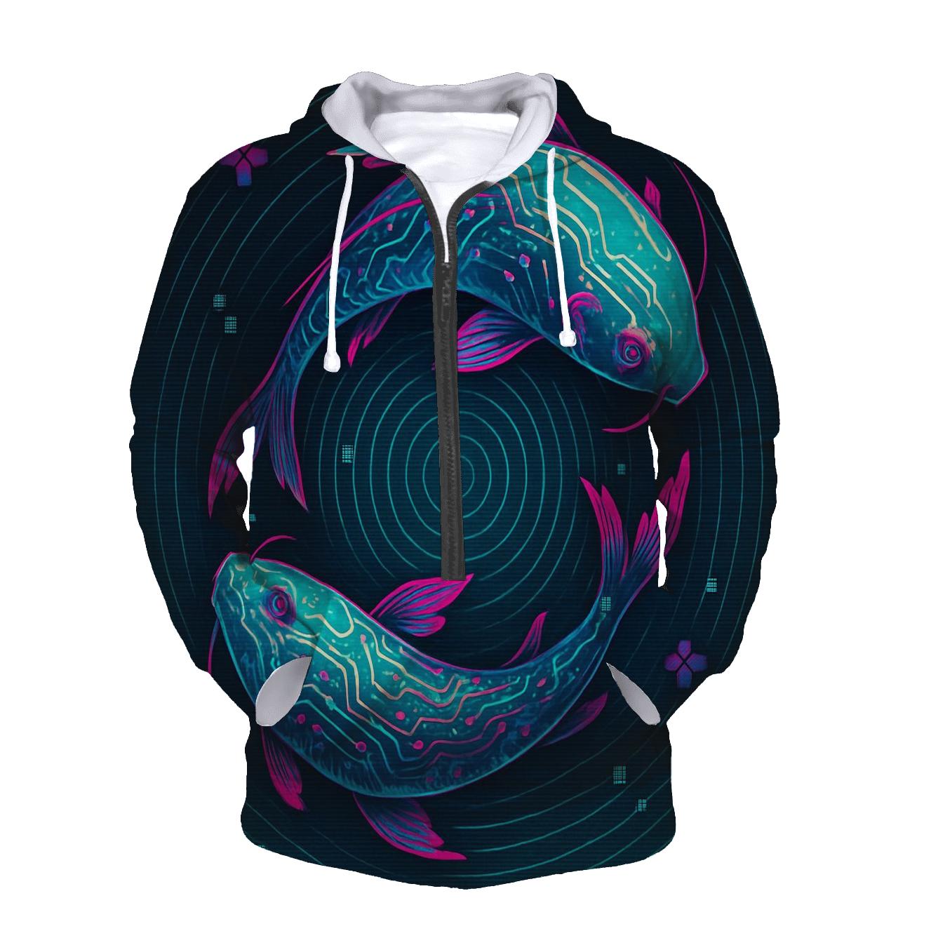 Prismatic Koi Circuit Drift zip-up hoodies