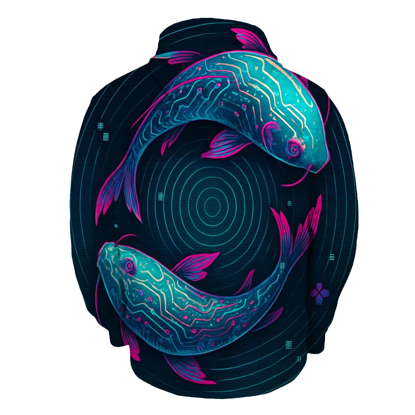 Prismatic Koi Circuit Drift zip-up hoodies