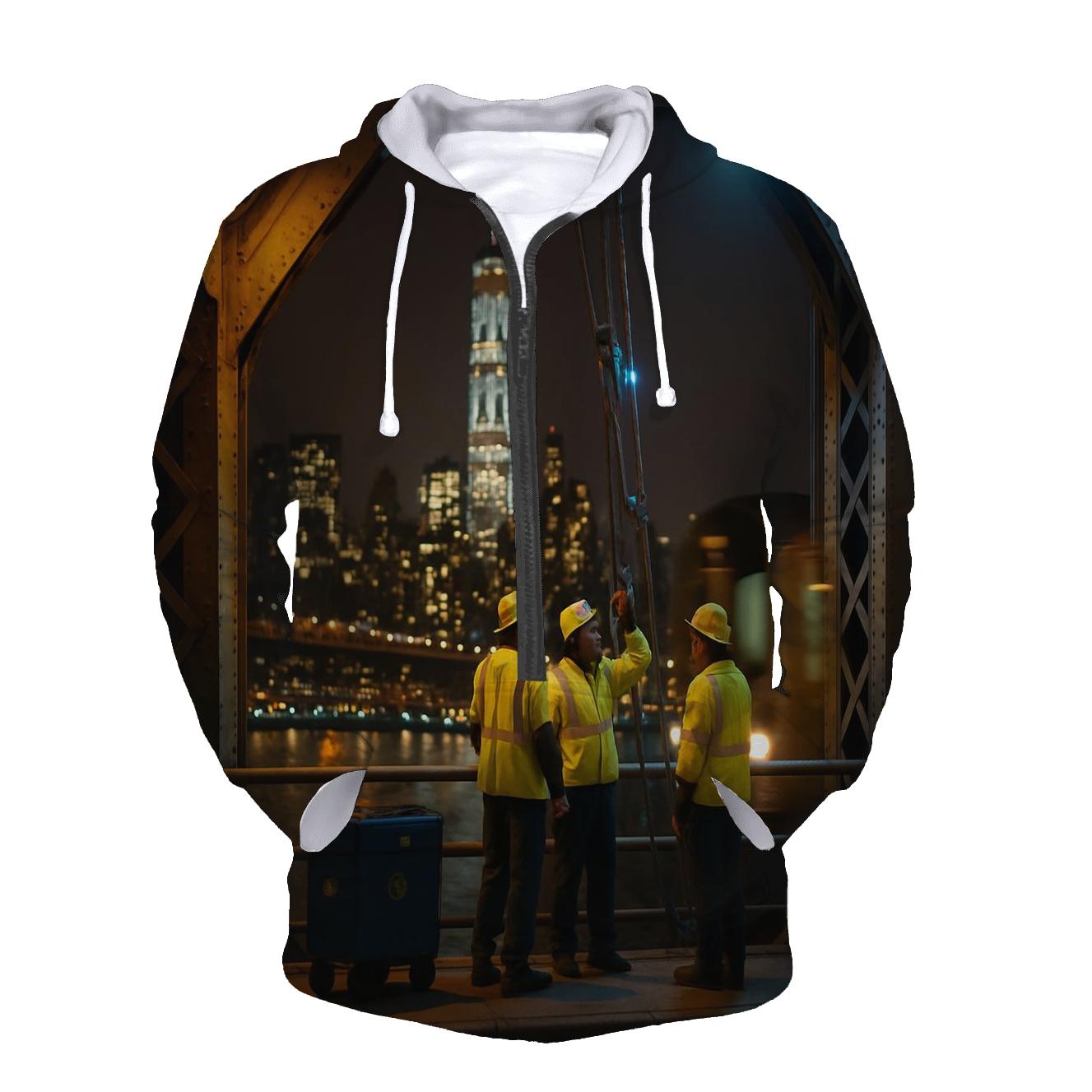 Midnight Maintenance On The Manhattan Bridge designer hoodies