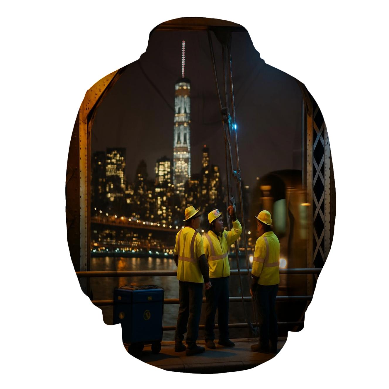 Midnight Maintenance On The Manhattan Bridge designer hoodies
