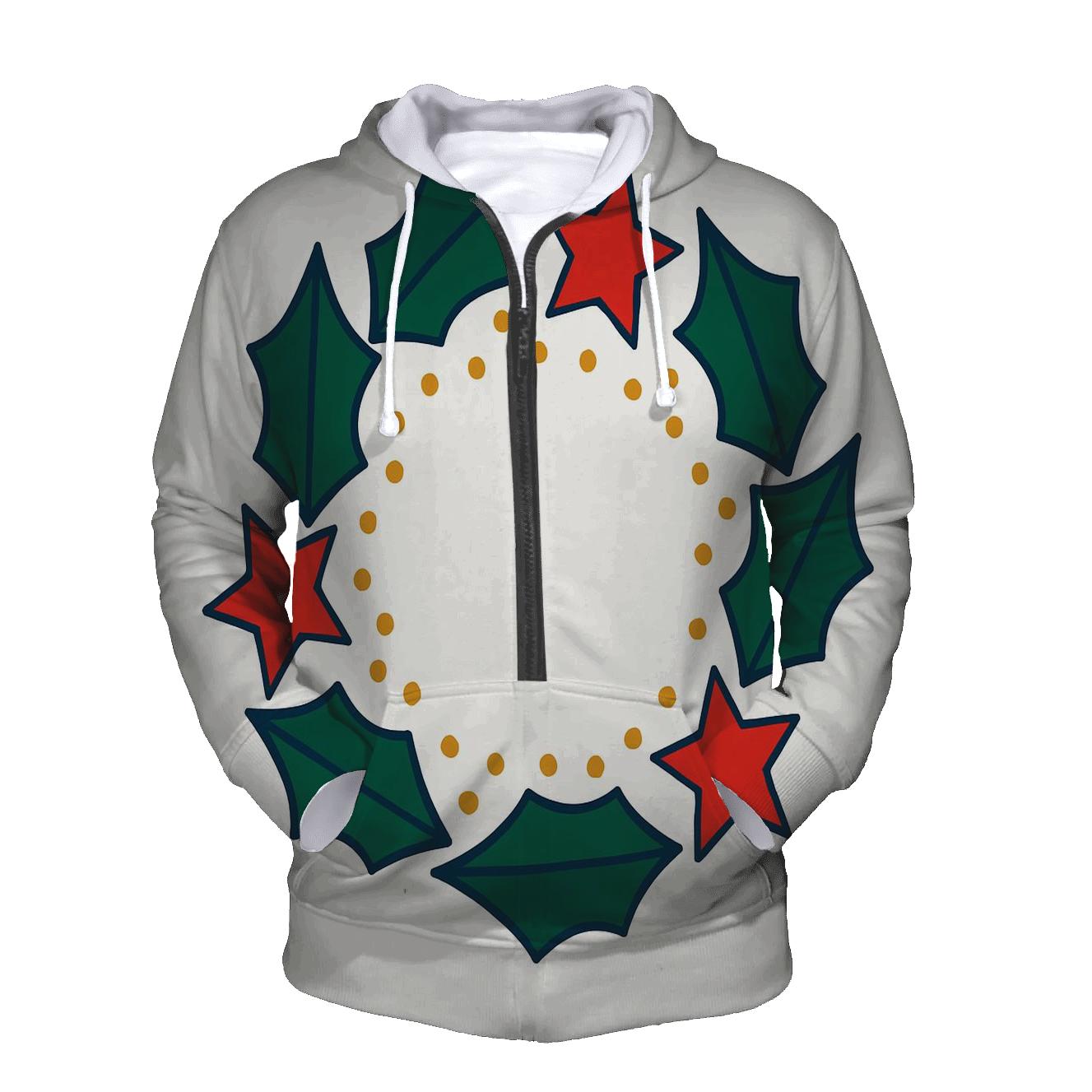 Starlit Holly Orbit Wreath pullover hoodies