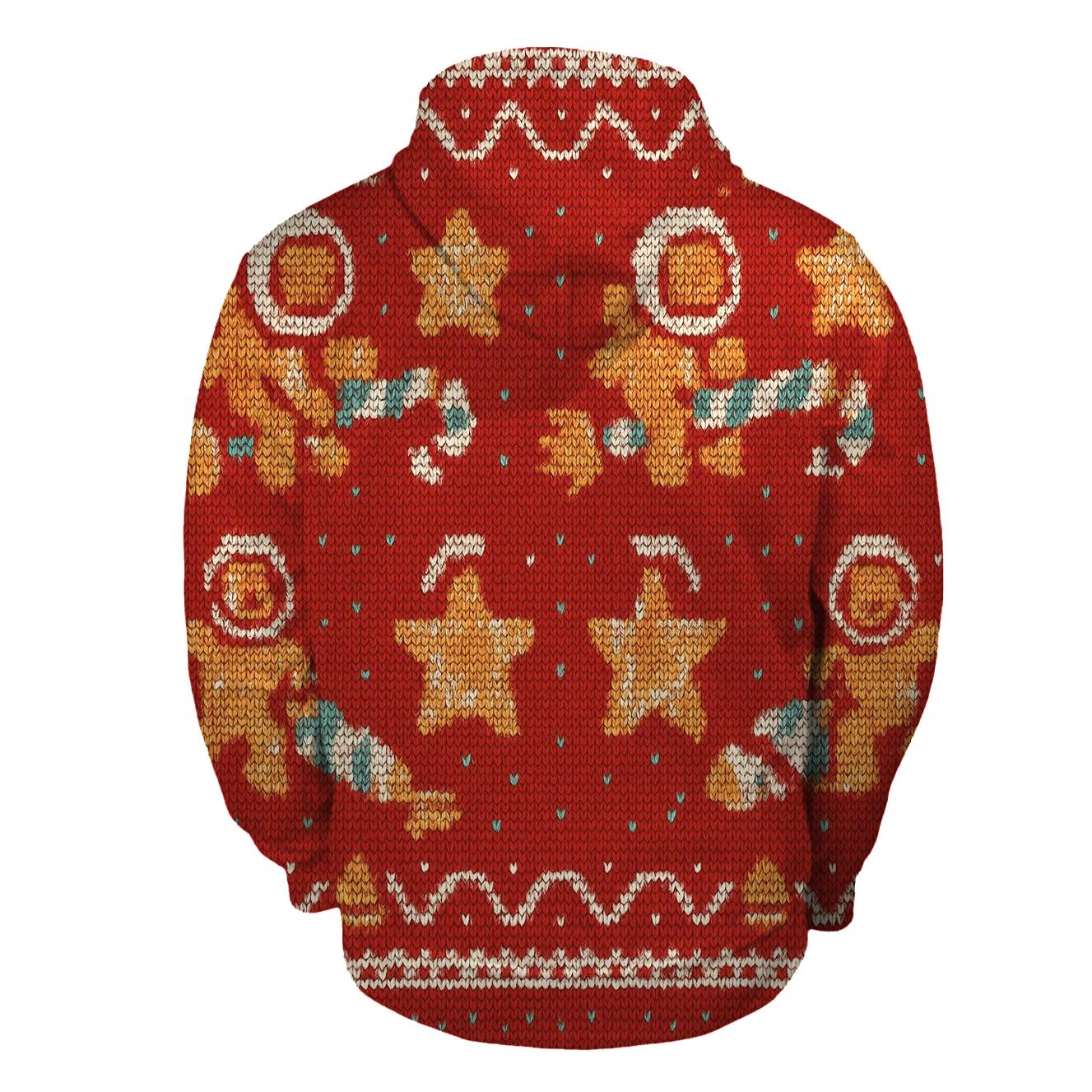 Galactic Gingerbread Rocket Sweater Tile Design zip-up hoodies