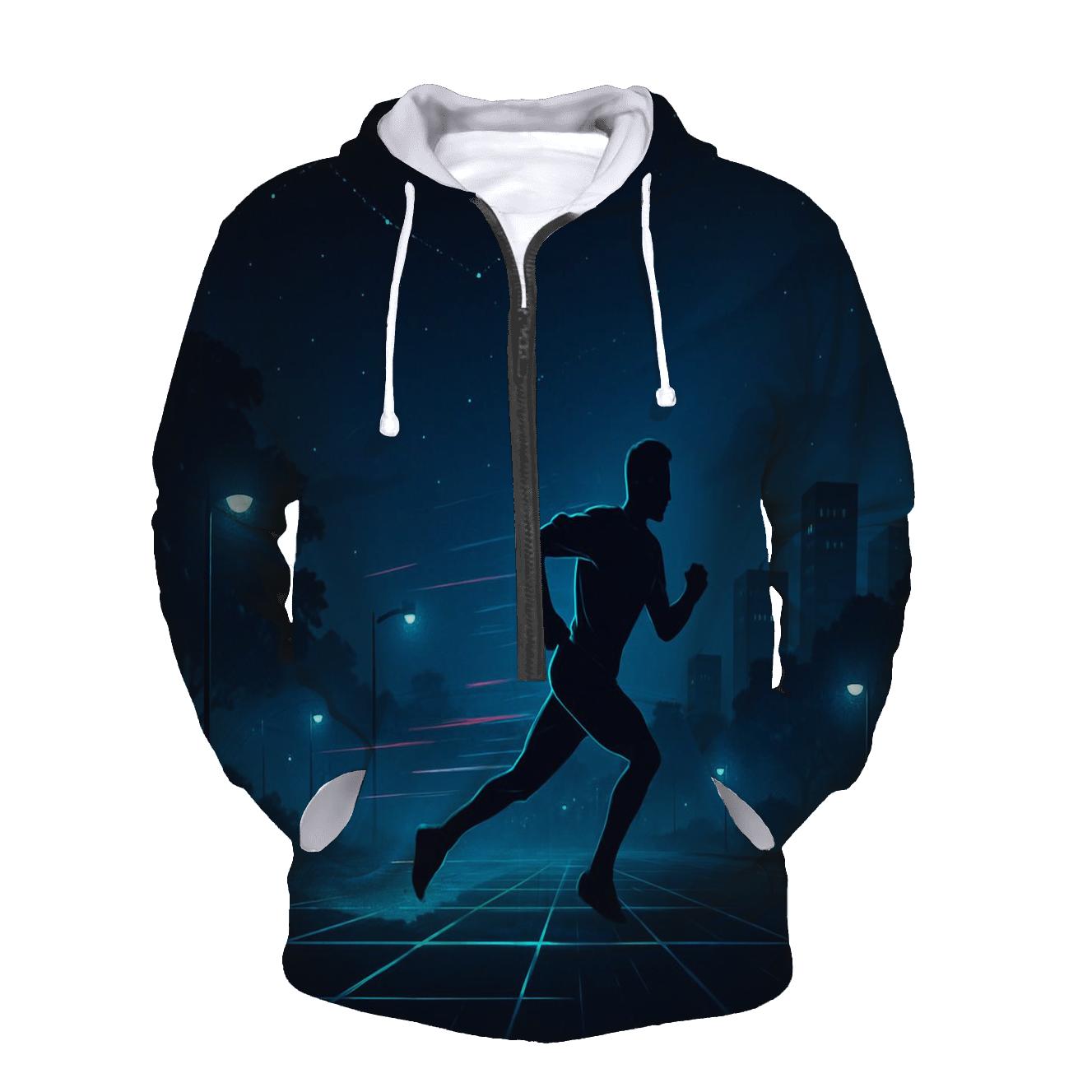 Midnight Marathon Neon Grid designer hoodies