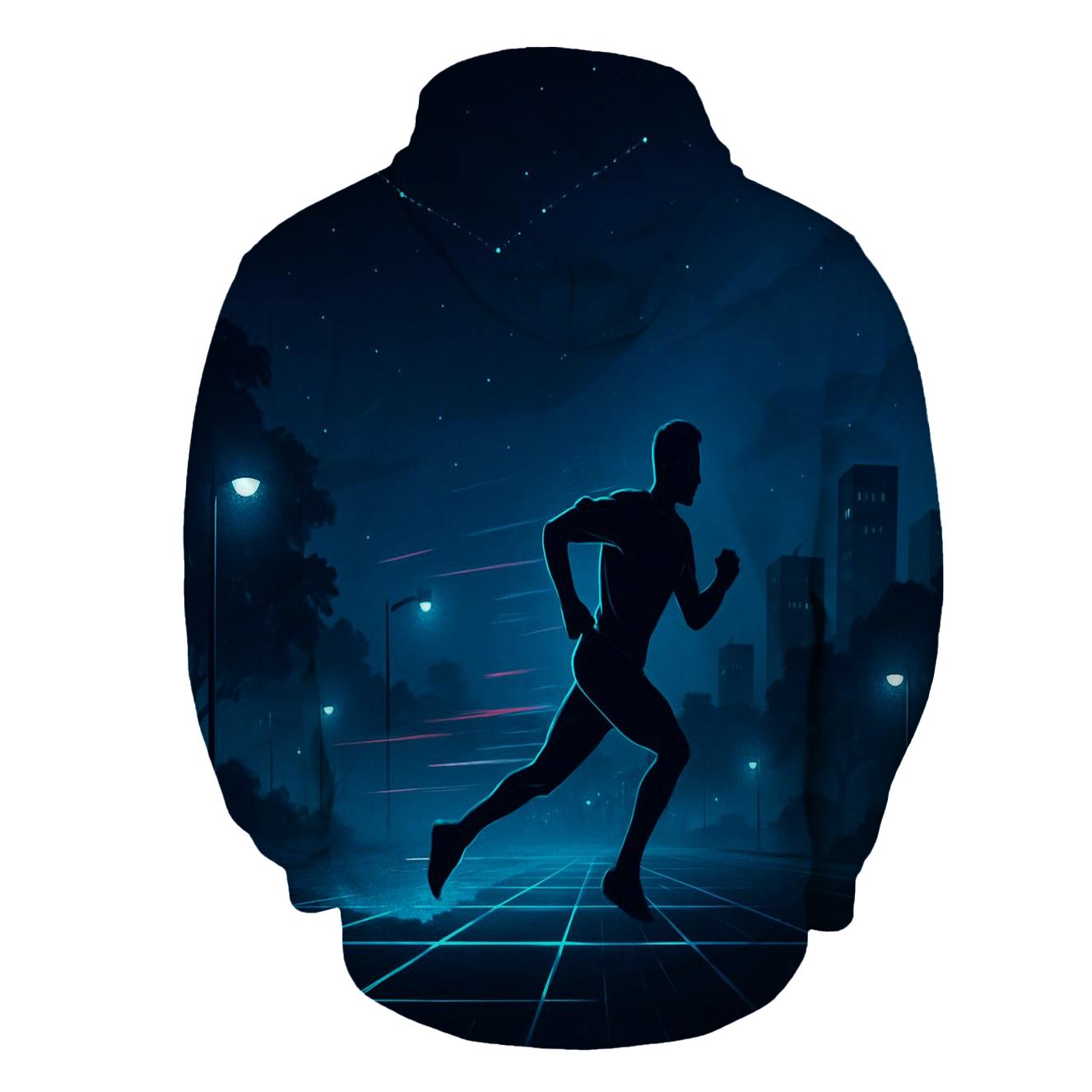 Midnight Marathon Neon Grid designer hoodies