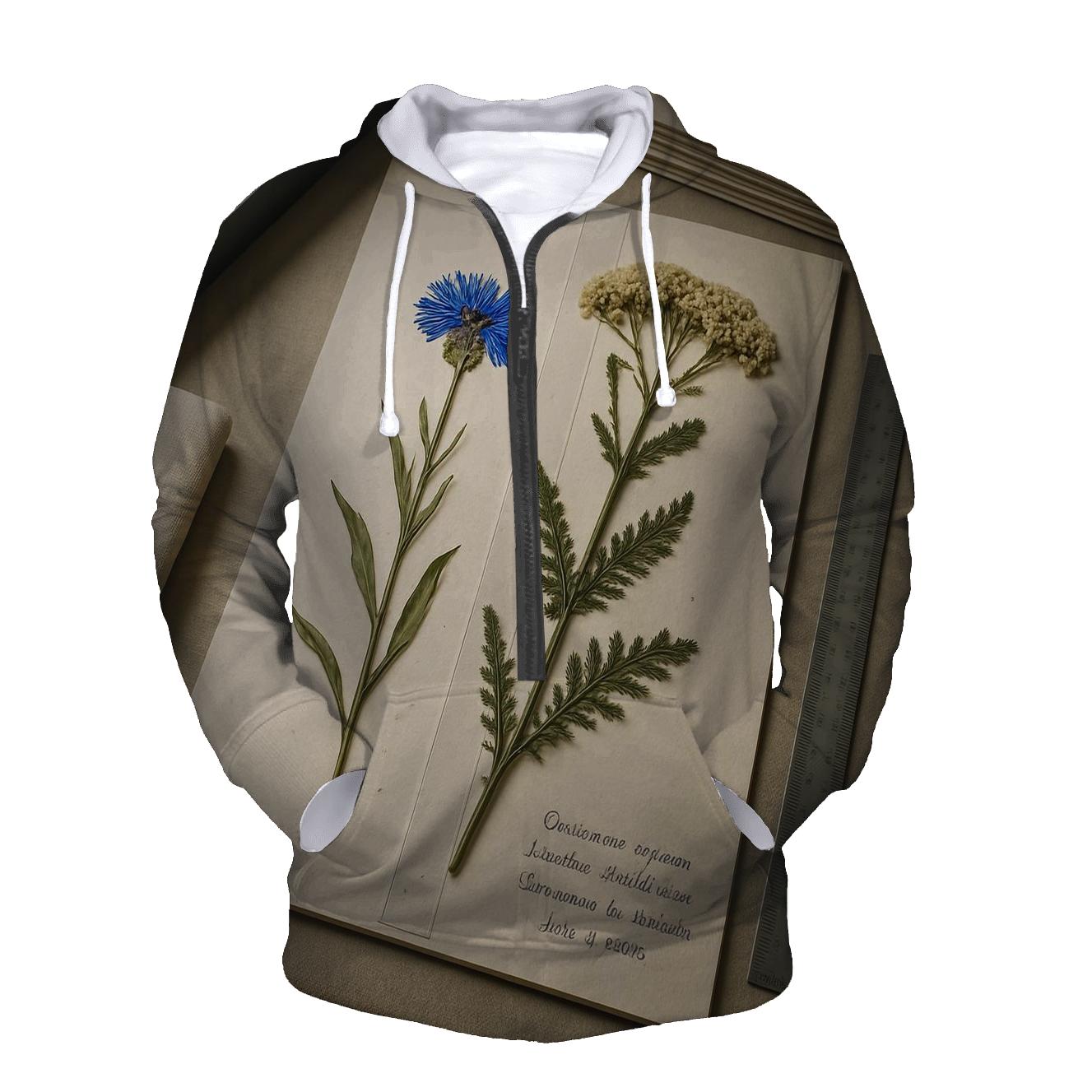 Pressed Wildflower Herbarium Page Beside A Light Box hoodie trends