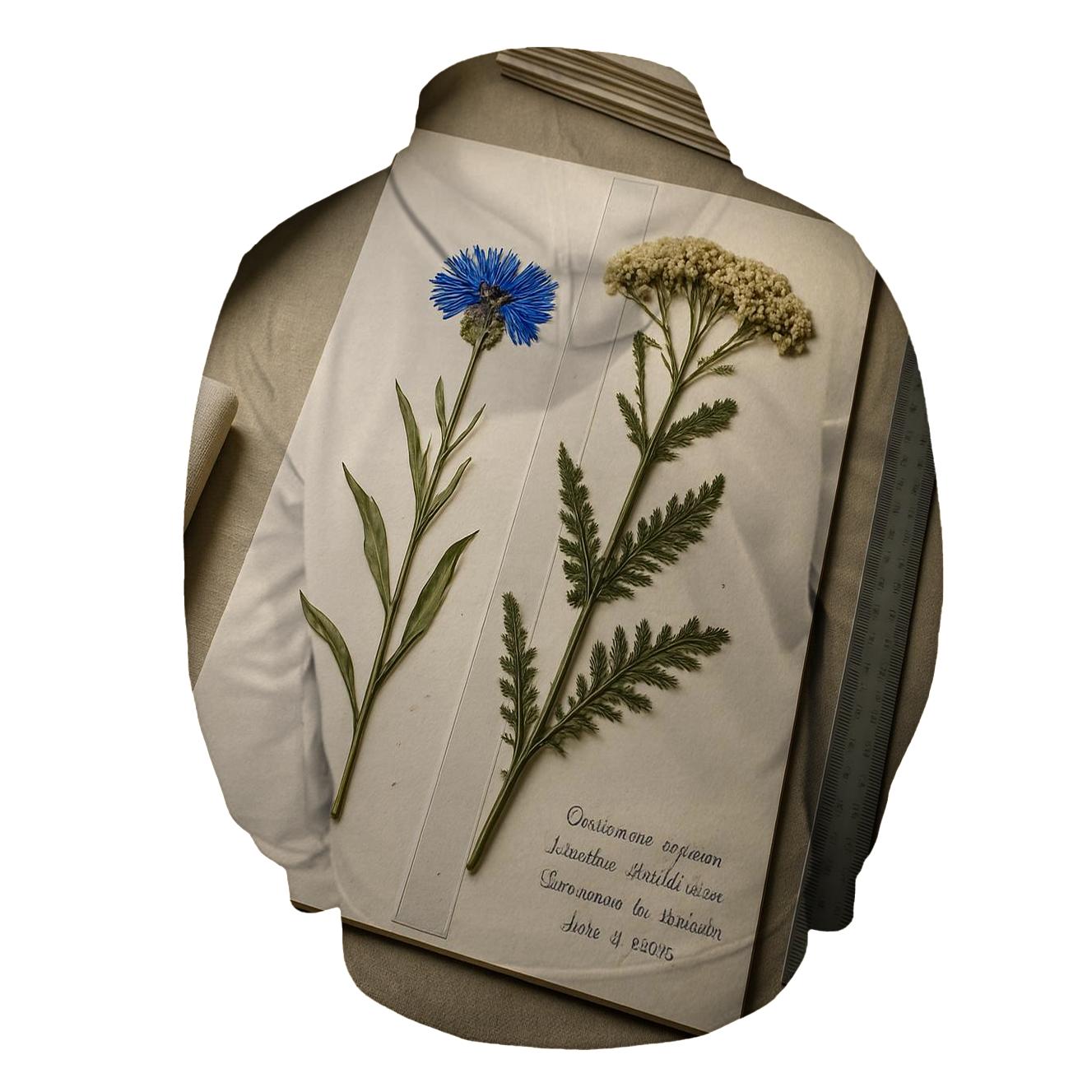 Pressed Wildflower Herbarium Page Beside A Light Box hoodie trends