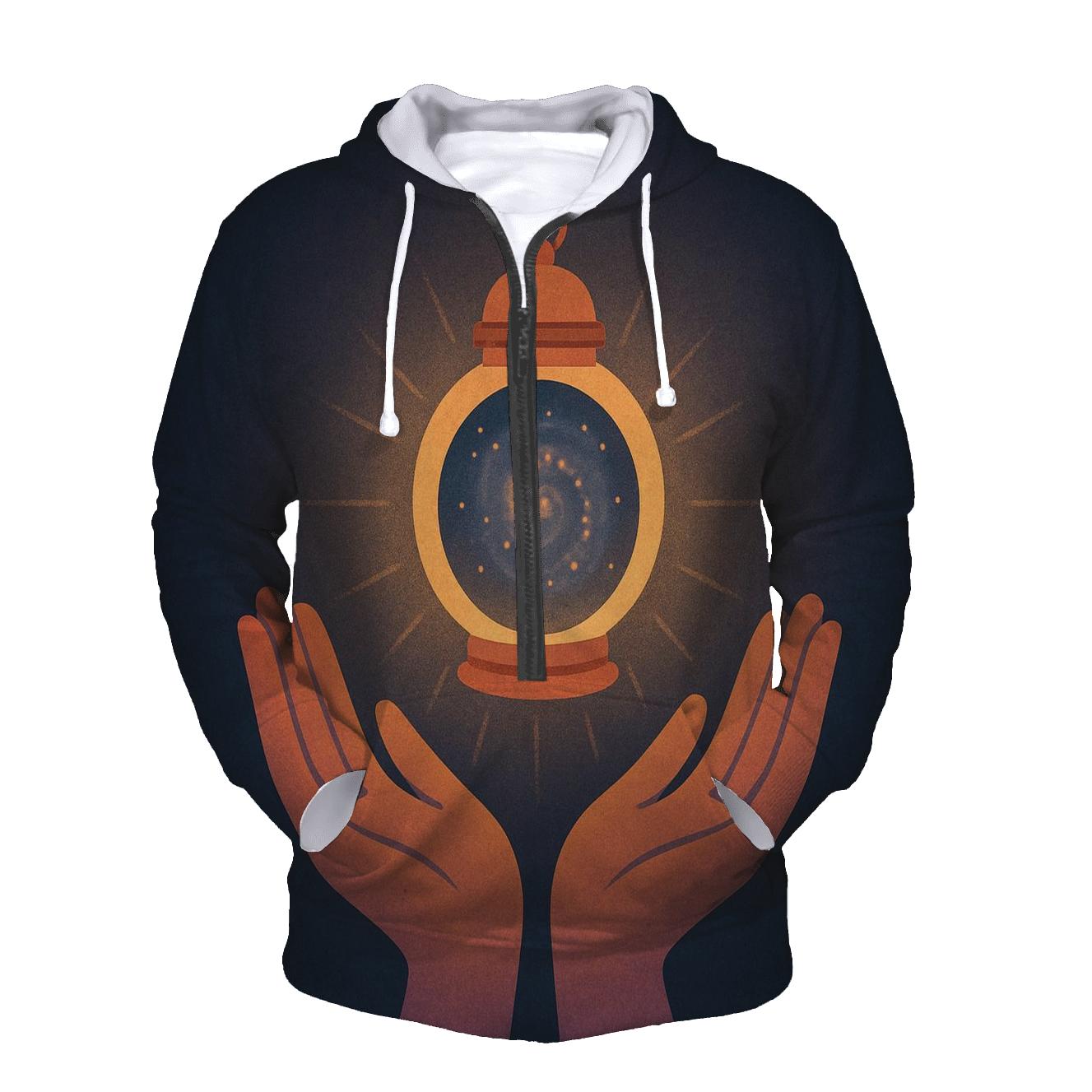 Starlit Hand Lantern lightweight hoodies