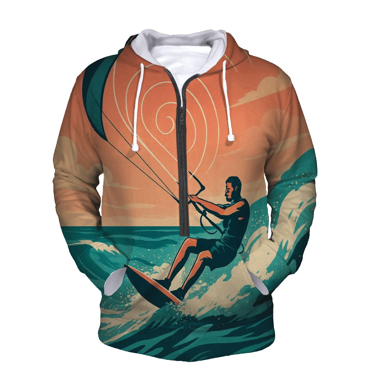 Kitesurf Spiral Wind Vortex zip-up hoodies