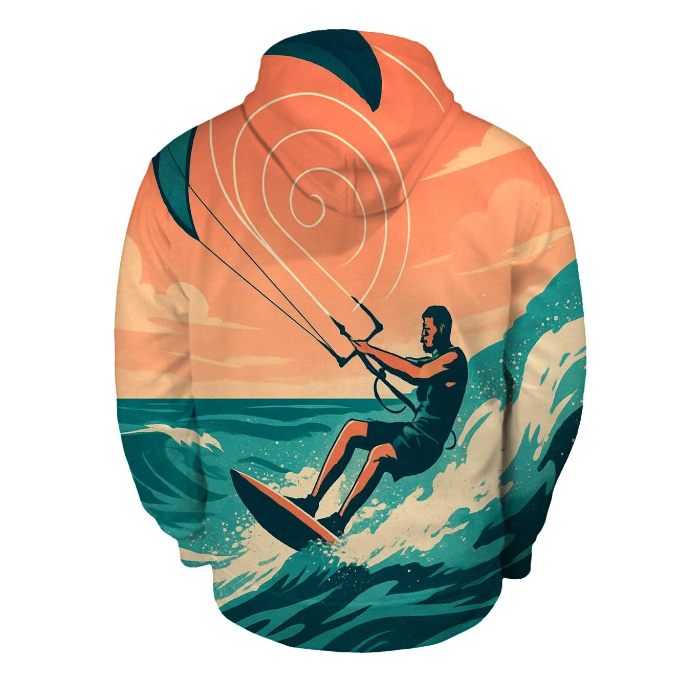 Kitesurf Spiral Wind Vortex zip-up hoodies
