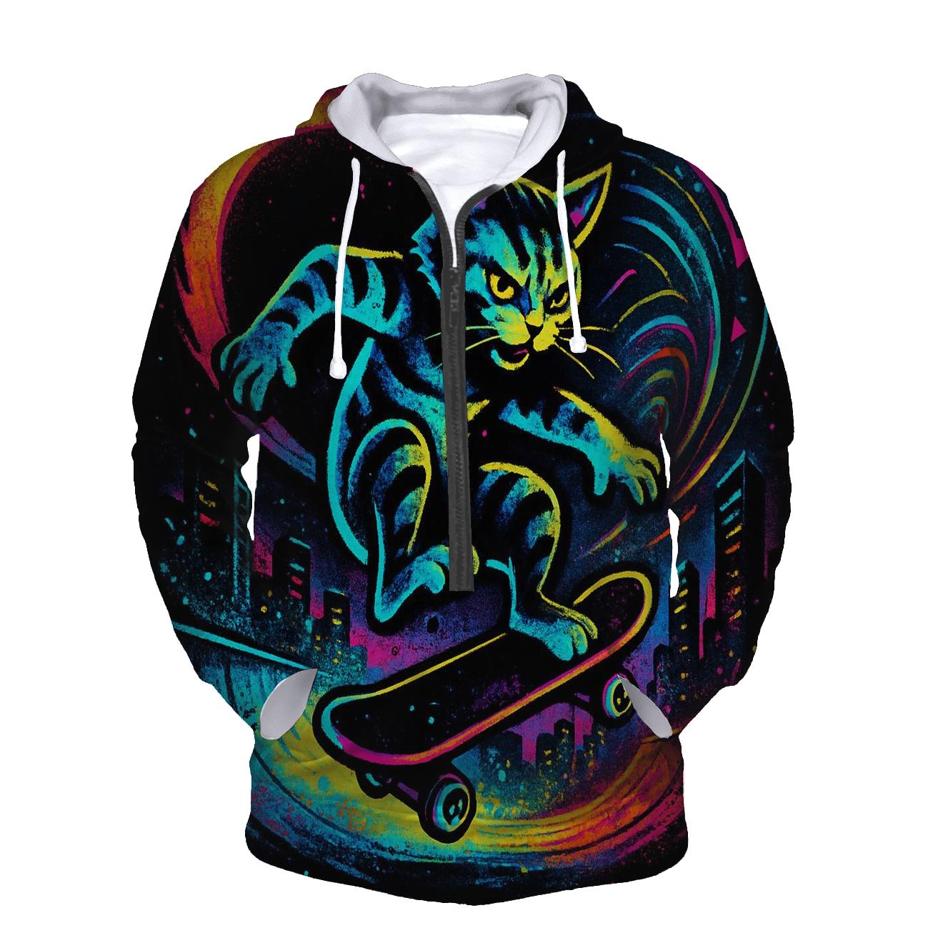 Prismatic Skatepark Gravity Cat lightweight hoodies