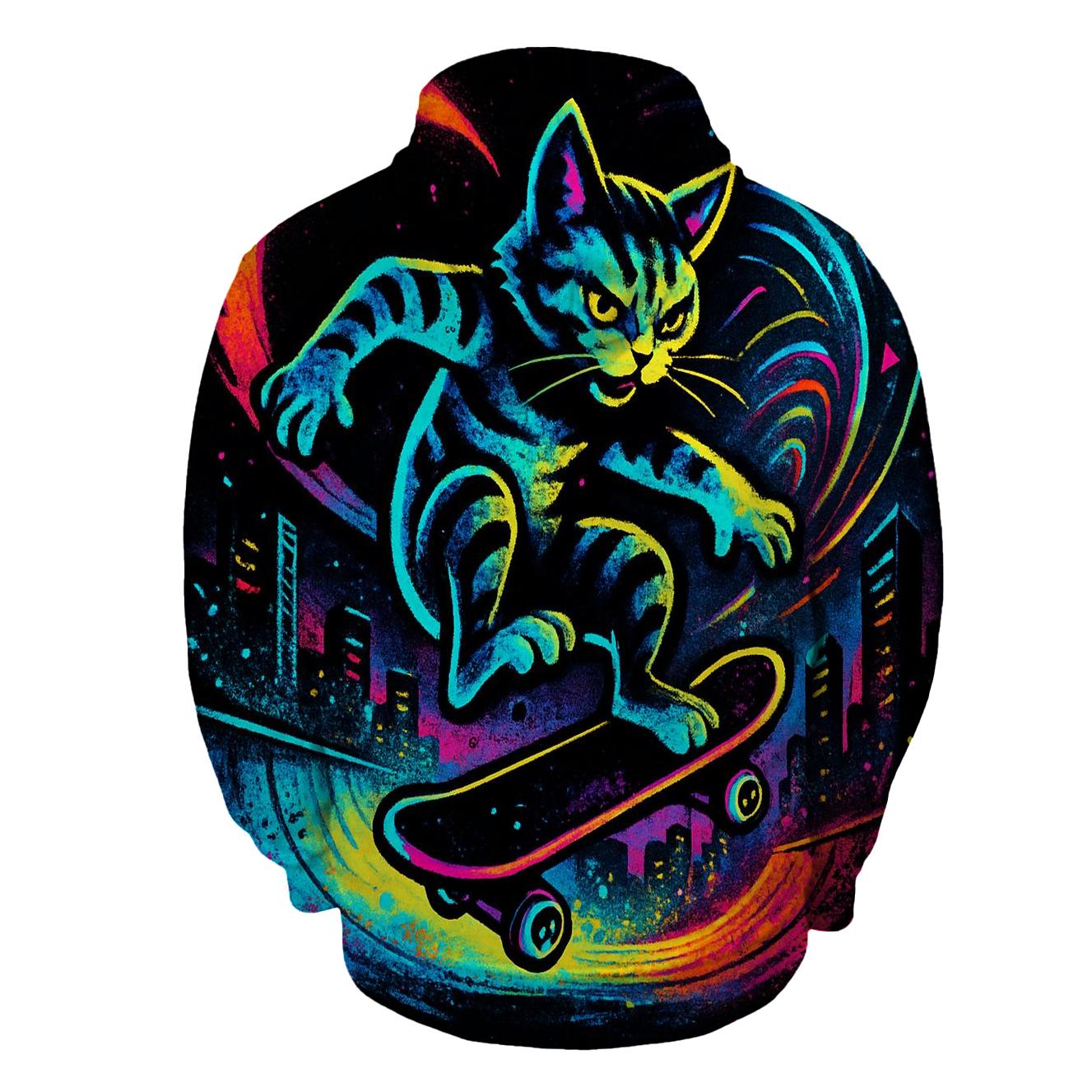Prismatic Skatepark Gravity Cat lightweight hoodies