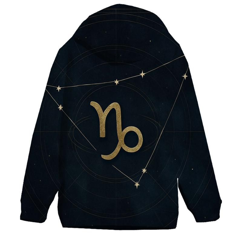 Saturn Return Capricorn Star Chart Emblem printed hoodies