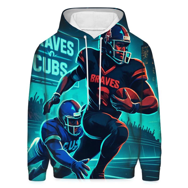 Neon Skyline Scrimmage Braves Versus Cubs premium hoodies