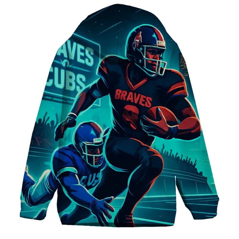 Neon Skyline Scrimmage Braves Versus Cubs premium hoodies
