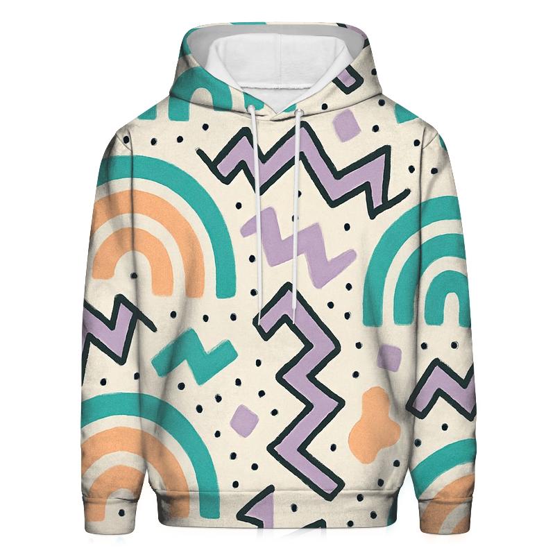 Pastel Memphis Radio Waves zip-up hoodies