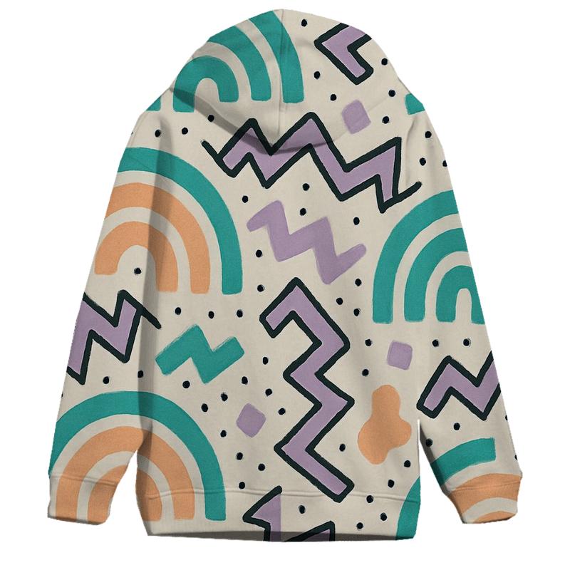 Pastel Memphis Radio Waves zip-up hoodies