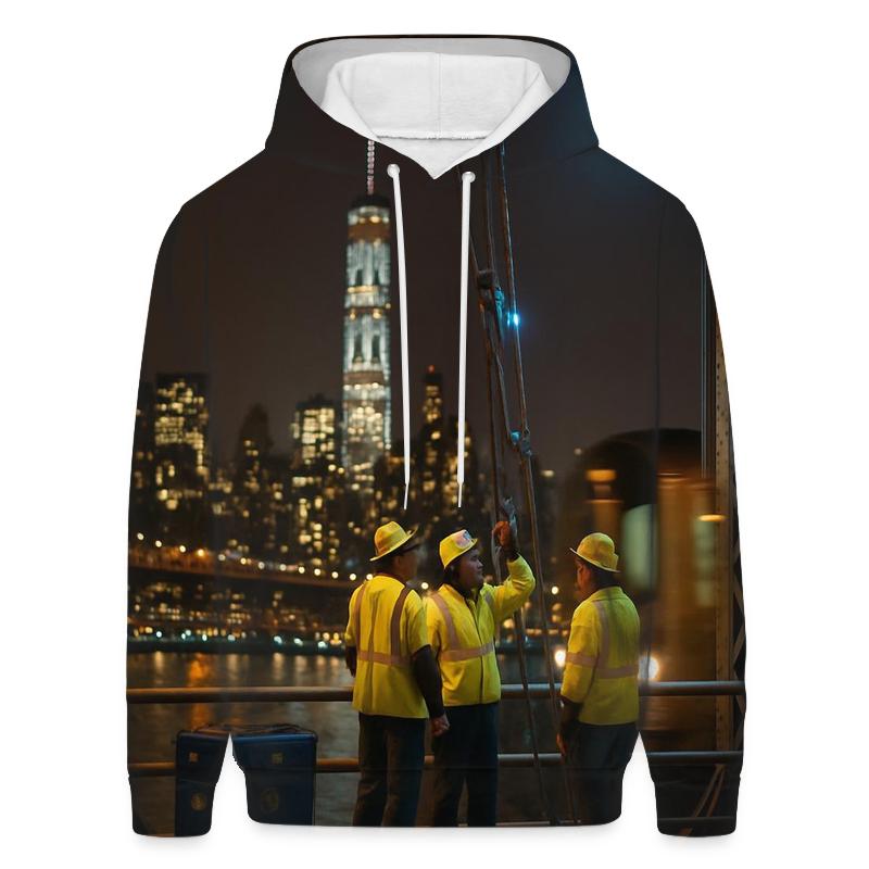 Midnight Maintenance On The Manhattan Bridge hoodies fashion
