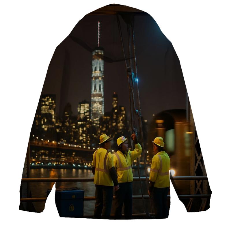 Midnight Maintenance On The Manhattan Bridge hoodies fashion