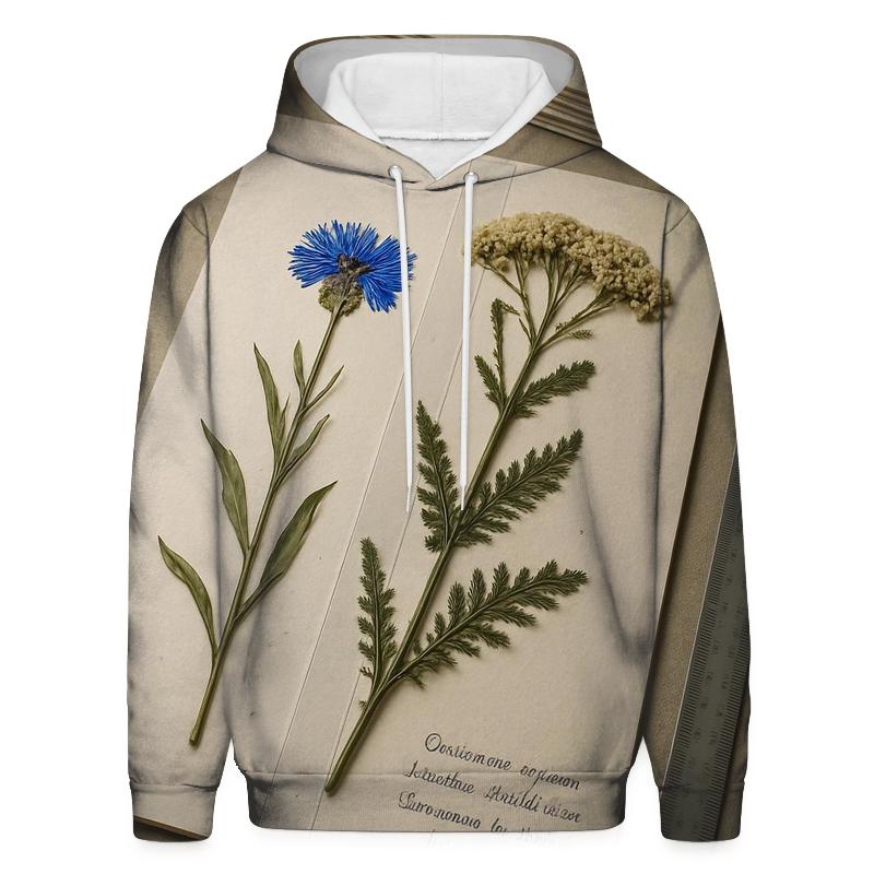 Pressed Wildflower Herbarium Page Beside A Light Box graphic hoodies
