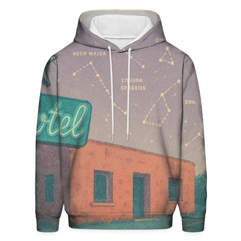 Faded Desert Motel Star Map Postcard custom hoodies