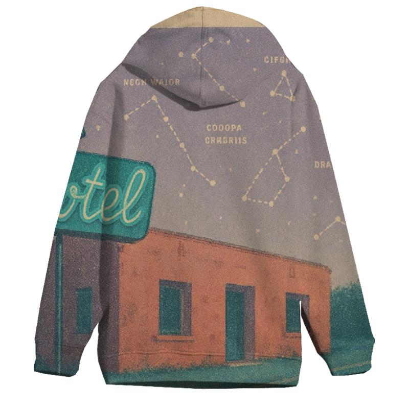 Faded Desert Motel Star Map Postcard custom hoodies