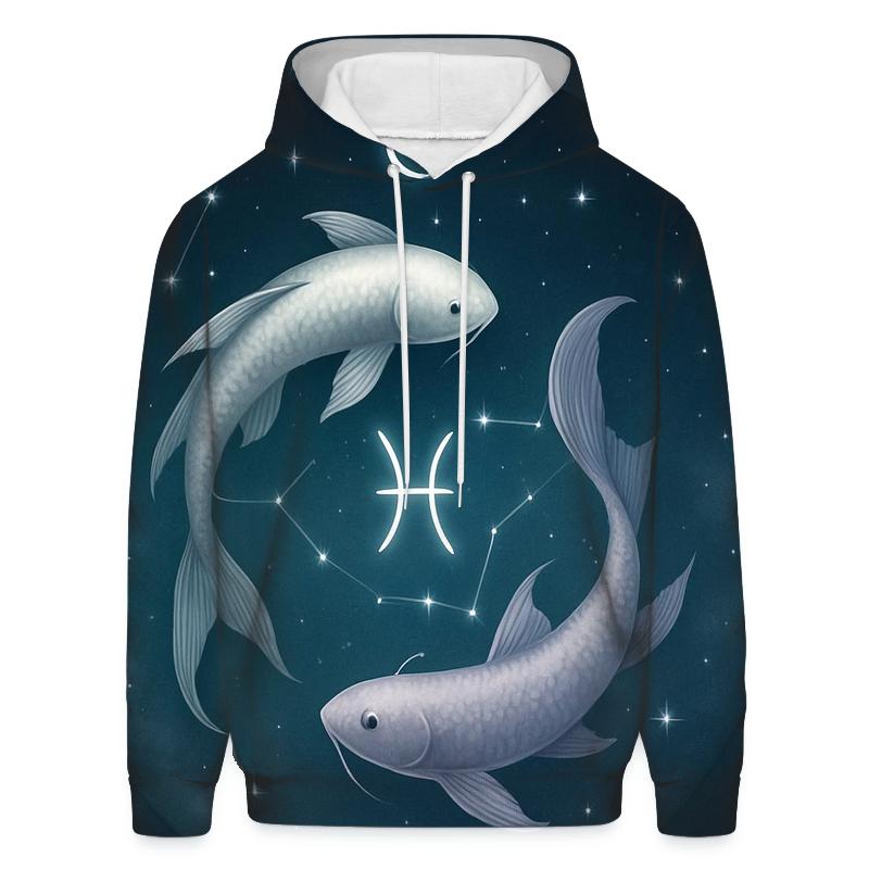 Pisces Moonlit Dual Fish Constellation Mirror hoodie styles